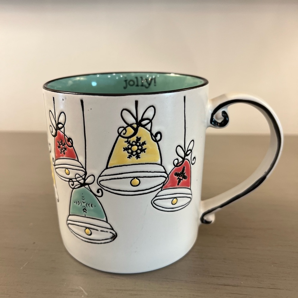 Spectrum Designz Coffee Mug Tea Cup 2017 Jolly Christmas Bell 22oz Stoneware